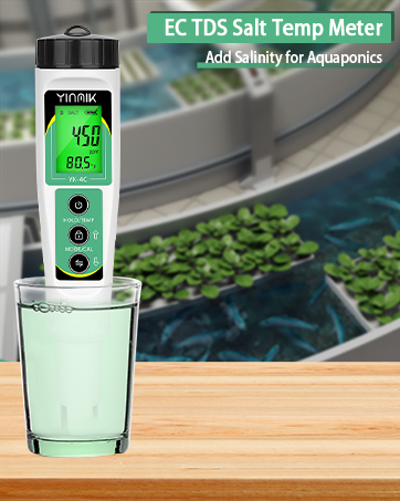 YINMIK PH Meter, Digital 4 in 1 PH EC TDS Temp Meter for Hydroponics 16 4 in 1 ec tds salt meter