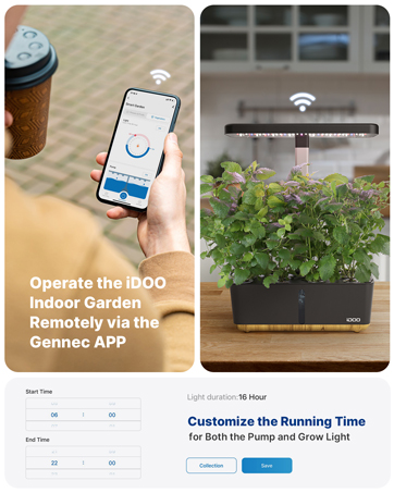 iDOO WiFi Hydroponics Growing System with APP Controlled, Indoor Garden with Pump System, Auto-Timer Smart Garden, Grow Light for Home Kitchen Gardening, 8 Pods, Height Up to 13.6" 16 hydroponics growing system