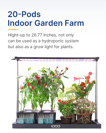 iDOO WiFi Hydroponics Growing System with APP Controlled, Indoor Garden with Pump System, Auto-Timer Smart Garden, Grow Light for Home Kitchen Gardening, 8 Pods, Height Up to 13.6" 28 hydroponics growing system