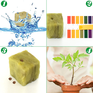 Halatool 1 Inch Garden Rockwool Stonewool Rockwool Grow Cubes Starter Plugs for Soilless Cultivation Clone Plants Hydroponics Germination Start (4 Sheets) 11 2222