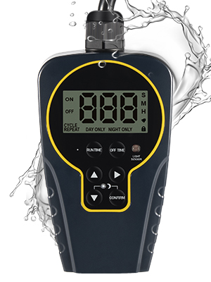 Techbee 1 s to 999 h Short/Long On-Off Interval Repeat Cycle Timer Plug Outlet with Countdown and Light Sensor, Waterproof for Outdoor (15A 3/4HP) 16 2