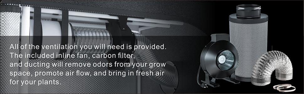 TopoGrow LED Grow Tent Complete Kit LED 600W LED Grow Light Kit +32"X32"X63" Indoor Grow Tent + 4" Fan Filter Ducting Combo Hydroponics Tent System 15 a