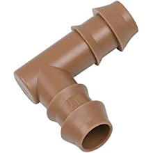JAYEE 24P Drip Irrigation Fittings Kit for 1/2" Tubing (.600 ID), 17mm Parts- 6 Tees, 6 Couplings, 6 Elbows,6 End Cap Plugs- Barded Connectors for Rain Bird Pipe and Sprinkler Systems (24 Pieces Set) 13 w