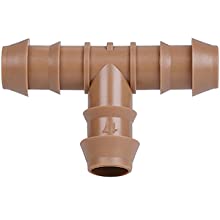 JAYEE 24P Drip Irrigation Fittings Kit for 1/2" Tubing (.600 ID), 17mm Parts- 6 Tees, 6 Couplings, 6 Elbows,6 End Cap Plugs- Barded Connectors for Rain Bird Pipe and Sprinkler Systems (24 Pieces Set) 15 e