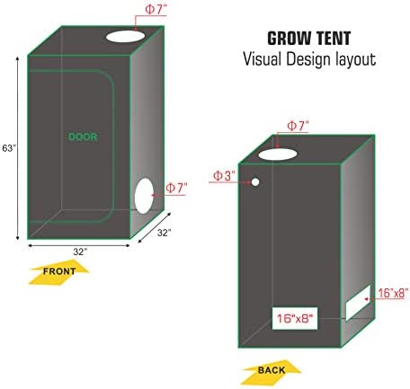 TopoGrow Hydroponic Growing Tents Kit Complete AlphaPar AQ300 LED Grow Light Lamp Full-Spectrum, 32"X32"X63"Indoor Grow Tent, 4" Ventilation Kit with Accessories for Plant Growing 6 TopoGrow Hydroponic Growing Tents Kit Complete AlphaPar AQ300 LED Grow Light Lamp Full-Spectrum, 32"X32"X63"Indoor Grow Tent, 4" Ventilation Kit with Accessories for Plant Growing - Image 6