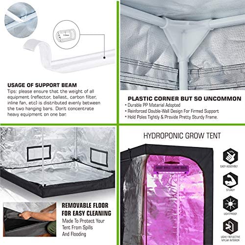 TopoGrow Hydroponic Growing Tents Kit Complete AlphaPar AQ300 LED Grow Light Lamp Full-Spectrum, 32"X32"X63"Indoor Grow Tent, 4" Ventilation Kit with Accessories for Plant Growing 7 TopoGrow Hydroponic Growing Tents Kit Complete AlphaPar AQ300 LED Grow Light Lamp Full-Spectrum, 32"X32"X63"Indoor Grow Tent, 4" Ventilation Kit with Accessories for Plant Growing - Image 7