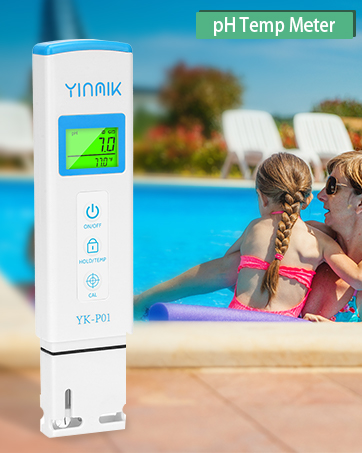 YINMIK pH Meter, Digital pH Tester for Hydroponics, pH Temp Meter with Horizontal Display for Pool, Spa, Hot Tub, Indoor Plants, Koi Ponds, Drinking Water, Wine Beer Making, Aquarium, Aquaculture 16 pool ph
