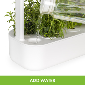 Click & Grow Indoor Herb Garden Kit with Grow Light | Easier Than Hydroponics Growing System | Smart Garden for Home Kitchen Windowsill | Vegetable & Herb Garden Starter Kit with 9 Plant pods, White 14 Add water to the smart garden