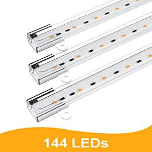 LED Grow Light Strip, 8 Pack Grow Lights for Indoor Plants, 80W Full Spectrum Plant Lights with 4 Dimmable Level, Auto On/Off 3/6/12H Timer, Sunlike Grow Lamp for Seedling Veg Flower Hydroponics 17 Wider Coverage & Energy Efficient
