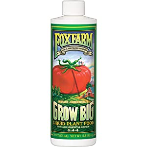 FoxFarm Liquid Nutrient Trio Soil Formula: Big Bloom, Grow Big, Tiger Bloom (Pack of 3-16 oz Bottles) + Twin Canaries Chart 11 grow big pt