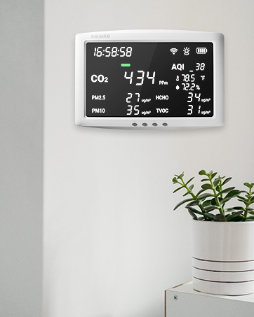 INKBIRD WiFi Indoor Air Quality Monitor, CO2 Detector, Accurate NDIR Sensor, Temperature and Relative Humidity, Indoor CO2 Meter with Data Logger, for Cars, Wine Cellars, Grow Tents, Homes (INK-CO2W). 14 8-in-1 WiFi Air Quality Monitor