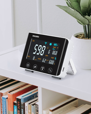 INKBIRD WiFi Indoor Air Quality Monitor, CO2 Detector, Accurate NDIR Sensor, Temperature and Relative Humidity, Indoor CO2 Meter with Data Logger, for Cars, Wine Cellars, Grow Tents, Homes (INK-CO2W). 22 8