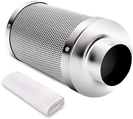 iPower 10 Inch Air Carbon Filter with Australia Virgin C for Inline Duct Fan, Grow Tent, Odor Scrubber Control, Hydroponics, Prefilter Included, 10", Reversible Flange 1 hydroponic fans and filters