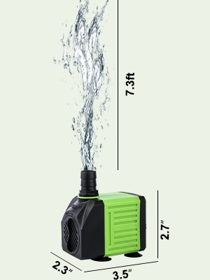 Aysoner Submersible Fountain Water Pump: 550GPH 30W Adjustable Ultra Quiet Small Pond Pump with 6ft Power Cord for Aquarium Fish Tank | Outdoor Waterfall | Statuary | Hydroponics 12 fish tank pump