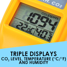 CO2 Meter Air Quality Monitor Handheld CO2 Monitor 0~9999ppm Measurement Carbon Dioxide Temperature Humidity Detector NDIR Sensor Indoor Outdoor Air Quality Tester 11 CO2 meter