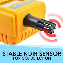 CO2 Meter Air Quality Monitor Handheld CO2 Monitor 0~9999ppm Measurement Carbon Dioxide Temperature Humidity Detector NDIR Sensor Indoor Outdoor Air Quality Tester 17 CO2 meter
