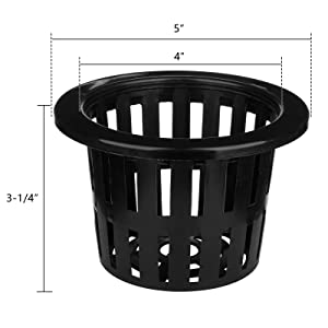 Jucoan 40 Pack 4 Inch Net Pots, Garden Slotted Mesh Net Cups, Plastic Orchids Pot Plant Nursery Basket with Wide Lip for Aquaponics, Hydroponics 13 4 inch net cups