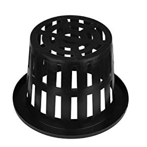 Jucoan 40 Pack 4 Inch Net Pots, Garden Slotted Mesh Net Cups, Plastic Orchids Pot Plant Nursery Basket with Wide Lip for Aquaponics, Hydroponics 15 4 inch net cups
