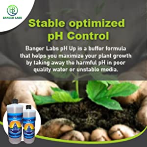 Banger Labs Premium pH up Solution 1 Quart 8 ideal plant growth maximum nutrient solution healthy plants
