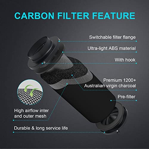 iPower 4 Inch Inline Duct Ventilation Smart Fan, Carbon Filter, 8 Feet Ducting with Temperature Humidity App Control via WiFi, Voice Control with Alexa for Grow Tent, Black 13 iPower 4 Inch Inline Duct Ventilation Smart Fan, Carbon Filter, 8 Feet Ducting with Temperature Humidity App Control via WiFi, Voice Control with Alexa for Grow Tent, Black - Image 13