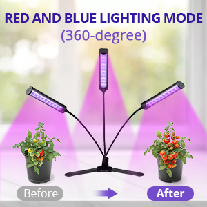 Grow Light for Indoor Plants - Adjustable Gooseneck Growing Light Strip W/9 Dimmable Red Blue Spectrum 3 Modes Auto ON/Off 3/9/12H Timer for Flower Greenhouse Veg Hydroponic Succulent Potted Growth 15 9 Dimmable Red Blue Spectrum 3 Modes