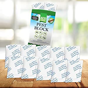 Eco Defense Pest Control Pouches - All Natural - Repels Rodents, Spiders, Roaches, Ants, Moths, Squirrels, & Other Pests 16 household pests,rodents, poison,mouse traps,all-natural, odorant pouches,