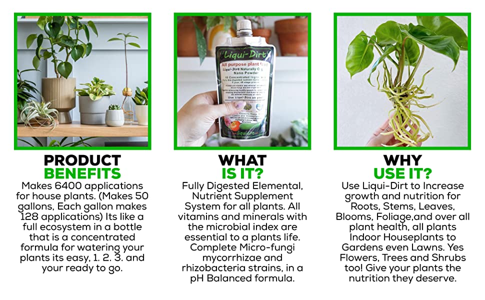 Liqui-Dirt Nano Powder All-Purpose Organic Complete Plant Food -18 Balanced Super Foods Blend of Vitamins Minerals Micro-Fungi and Bio-Organisms (50 Gallons) 11 d