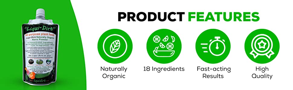 Liqui-Dirt Nano Powder All-Purpose Organic Complete Plant Food -18 Balanced Super Foods Blend of Vitamins Minerals Micro-Fungi and Bio-Organisms (50 Gallons) 13 s