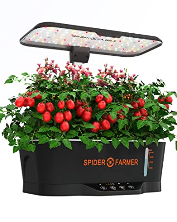 SPIDER FARMER SF-600 LED Grow Light 2x4 ft Coverage Sunlike Full Spectrum Plant Growing Lamp for Indoor Plants Hydroponics Seeding Veg Flower Energy Saving & High Efficiency Grow Lights 384 Diodes 12 Hydroponics Growing System