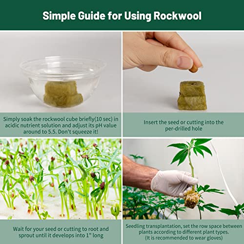 Jowlawn 1.5" Rockwool Cubes for Hydroponics - 2 Sheets Rockwool Grow Cubes for Rooting, Cuttings, Clone Plants, Starting Seeds, Ideal Rockwool for Hydroponic Growing (98 Plugs in Total) 5 Jowlawn 1.5" Rockwool Cubes for Hydroponics - 2 Sheets Rockwool Grow Cubes for Rooting, Cuttings, Clone Plants, Starting Seeds, Ideal Rockwool for Hydroponic Growing (98 Plugs in Total) - Image 5