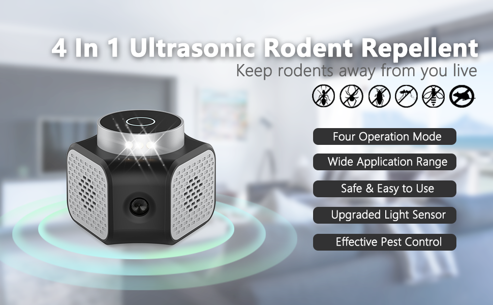 Mouse Repellent,Ultrasonic Pest Repeller,Rodent Repellent,Mice Repellent Plug-ins, Rodent Squirrels Repellent Indoor Mouse Deterrent Rat Control for Home Attic Garage RV 10 Rodent Repellent