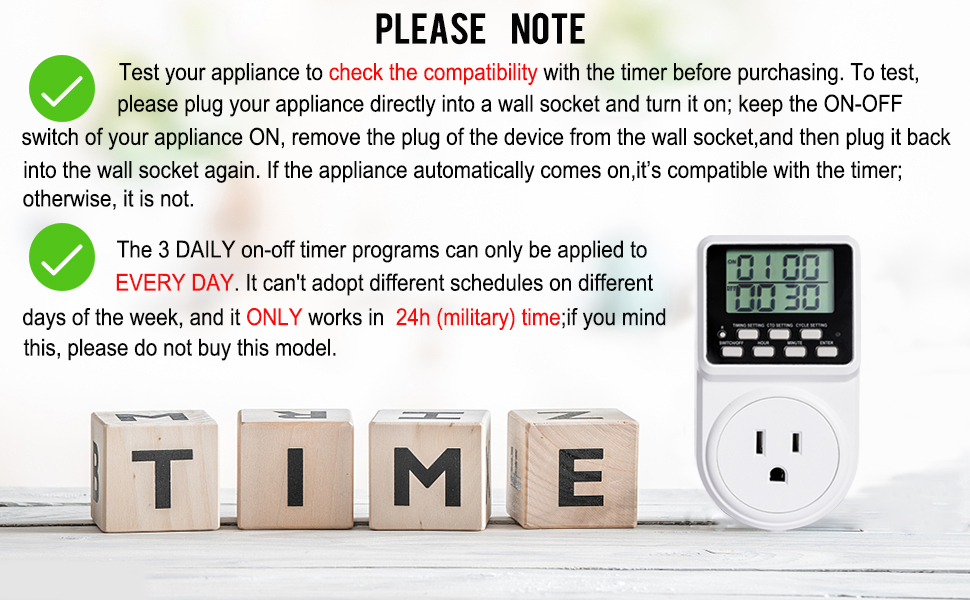 Techbee Indoor Digital Infinite Repeat Cycle Intermittent Outlet Timer Plug 24 Hour Programmable Timed Electrical Power Switch with Countdown Delay on Off Function for Lights and Appliances (2 Pack) 34 11