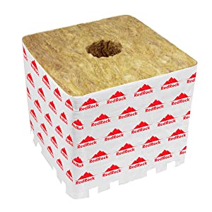 4 Inch Redrock Rockwool PRO Grow Block for Hydroponics | 6 Pack + Twin Canaries Chart 8 redrock block