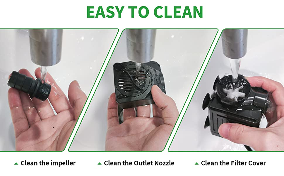 Yochaqute Aquarium Submersible Water Pump: 550GPH 30W Quiet Mini Adjustable with 6ft Power Cord for Hydroponics | Garden Waterfall | Pond | Fish Tank| Fountain 19 submersible pump