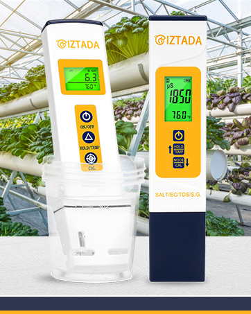 CIZTADA Smart PH Tester for Water Hydroponics Digital PH EC TDS Meter with ATC High Accuracy Multi-Functional Water Tester for Indoor Plant Grow, DWC, Wine, Pools& Spas and Aquariums 12 ph and salinity tester