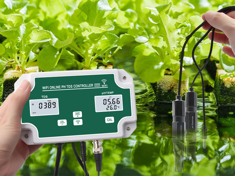 Yewhick WiFi Water Quality Monitor with Controller, Online pH TDS Monitor for RO Water System, Zero Water, Hard Water, Hydroponics System Agricultural Irrigation, Support Tuya APP Remote Control 21 hydroponic ph meter