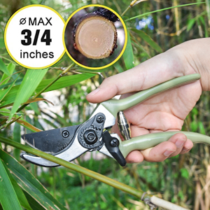 Garden Tool Set, WisaKey 9 Piece Stainless Steel Heavy Duty Green Gardening Tools with Non-Slip Ergonomic Handle, Durable Garden Tool Bag, Ideal Gardening Hand Tools, Gardening Gifts for Women and Men 22 Hand Pruner