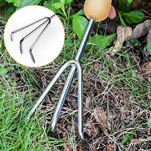 Garden Tool Set, WisaKey 9 Piece Stainless Steel Heavy Duty Green Gardening Tools with Non-Slip Ergonomic Handle, Durable Garden Tool Bag, Ideal Gardening Hand Tools, Gardening Gifts for Women and Men 18 Hand Rake