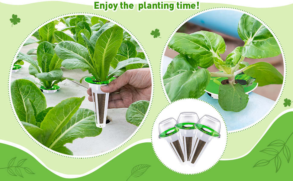 Hydroponic Garden Accessories Pod Kit Including Grow Baskets Transparent Insulation Lids Plant Grow Sponges Labels for Seed Starting System (120 Pieces) 15 5