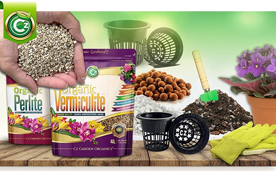 Organic Coarse Vermiculite - Made in USA for All Indoor/Outdoor Plants & Organic Gardens - Horticultural Soil Amendment Additive Conditioner Grow Media for Hydroponics, Mushroom Cultivation and more! 22 Vermiculite Lifestyle