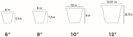 The HC Companies 10 Inch Eclipse Square Planter with Saucer - Indoor Outdoor Plant Pot for Flowers, Vegetables, and Herbs, Slate Blue 4 The HC Companies 10 Inch Eclipse Square Planter with Saucer - Indoor Outdoor Plant Pot for Flowers, Vegetables, and Herbs, Slate Blue - Image 4