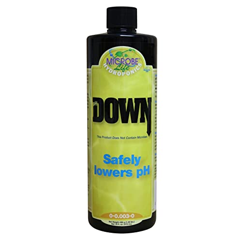 MICROBE Life HYDROPONICS PH21402 pH Control Liquid Premium Buffering for pH Stability, Decreases pH Levels When Nutrient pH is Too High, 16 Ounces 1 hydroponic ph down