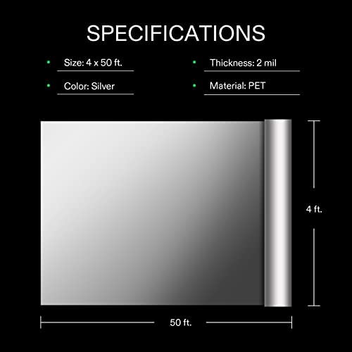 VIVOSUN Highly Reflective Mylar Film Roll 4FT x 50FT for Outdoor Grow Room Indoor Decoration Aluminum Paint Coated 2 Mil Silver 7 VIVOSUN Highly Reflective Mylar Film Roll 4FT x 50FT for Outdoor Grow Room Indoor Decoration Aluminum Paint Coated 2 Mil Silver - Image 7