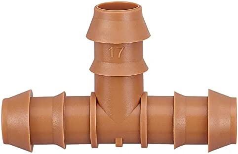 JOYPRO 24 Pieces Drip Irrigation Barbed Tee Fittings for 1/2” Tubing (0.600”ID) - Drip Tees (17mm) Irrigation Tubing Connectors for Drip Sprinkler Garden Lawn Systems 1 hydroponic tubing and fittings