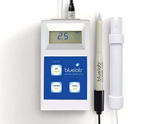 Bluelab METCOMPLUS Combo Meter PLUS for pH, Temperature, and Conductivity in Water and Soil with Easy Calibration, Digital Nutrient (TDS) Testing Kit for Hydroponic System and Indoor Plant Grow 1 hydroponic ph test kit