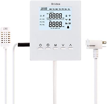CO2 Controller, Briidea Day and Night Programmable CO2 Controller and Monitor for Greenhouses, Remote CO2 Sensor 1 hydroponic co2 regulator