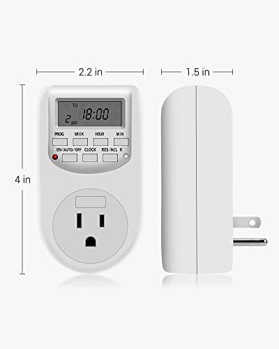 NICREW Outlet Timer, 24 Hours Programmable and Plug in Timer for Electrical Outlets Indoor, Digital Timer for Aquarium Light and Lamp, 15A / 1800W 5 NICREW Outlet Timer, 24 Hours Programmable and Plug in Timer for Electrical Outlets Indoor, Digital Timer for Aquarium Light and Lamp, 15A / 1800W - Image 5