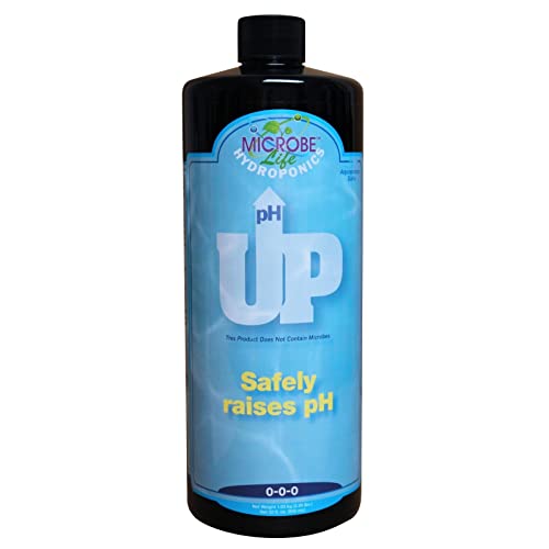 MICROBE LIFE HYDROPONICS pH Up Liquid Premium Buffering for pH Stability, Increases pH Levels When Nutrient pH is too Low, 32oz 1 hydroponic ph down