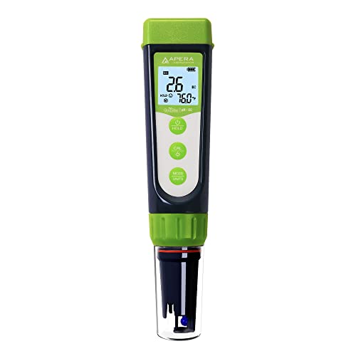 Apera GroStar Series GS4 pH/EC/500ppm/700ppm Combo 5-in-1 Pen Tester Kit (Gen II) with Replaceable Double-Junction pH/EC Probe for Hydroponics Water Quality Testing 1 hydroponic ph test kit