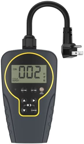 NEARPOW Outdoor Timer with Light Sensor, Electrical Outlets Waterproof, Programmable Countdown Timer, Dawn to Dusk Sensor, for Pool Pumps, Lights, Home, Garden Etc. 1875W/125V 1 hydroponic pump timer